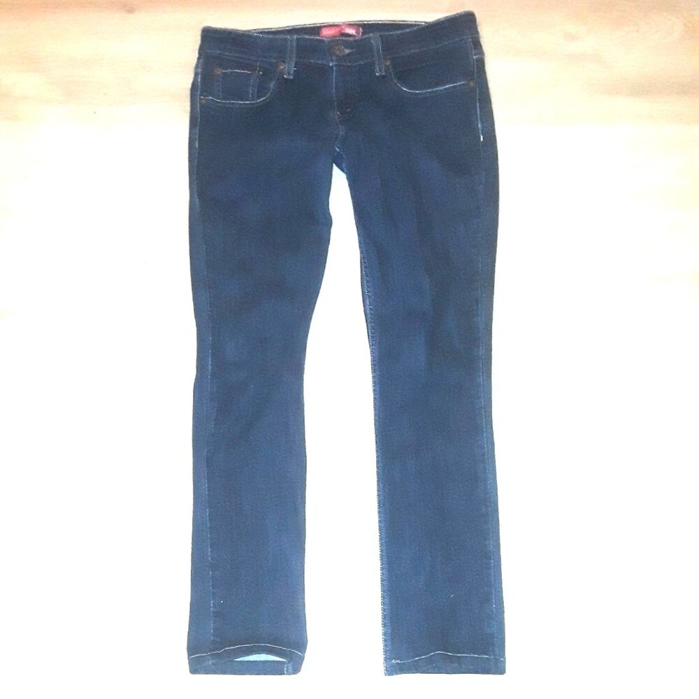 Levis 524 Too Super Low Skinny logo blue jeans size 7